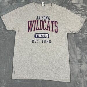 Arizona Wildcats Tucson EST 1885 Graphic T Shirt Mens Size Small Gray